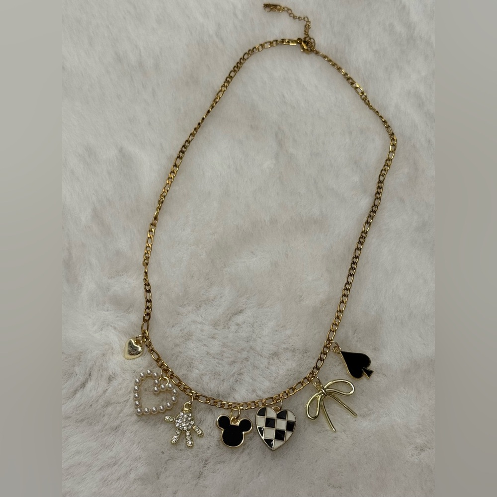 18K Gold Plated Mickey Charm Disney Necklace - Picture 4 of 4